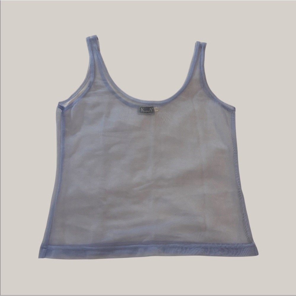 Kristensen Du Nord Sheer Tank Top Size 2 Blue Made In Italy Ethereal Layer